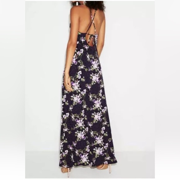Express Women's Floral Halter High Slit Maxi Jersey Dress Size XS NWT $80 *R13 - Picture 2 of 5